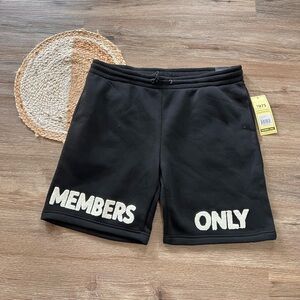 MEMBERS ONLY Mens Fleece Felt Letters Short NWT Retail $48